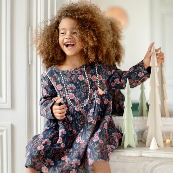 Girls Dress Louise Misha Lara Roulotta Storm Flowers - Picture 1 of 11
